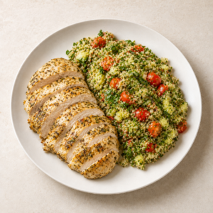 Lemon Herb Chicken with Quinoa Tabbouleh