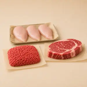 Protein Essentials package with chicken breast, fresh ground sirloin and Delmonico ribeye